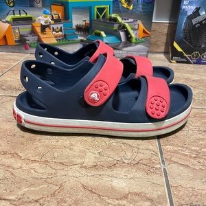 CROCS Navy and Pink Kids' Adjustable Strap Sandals